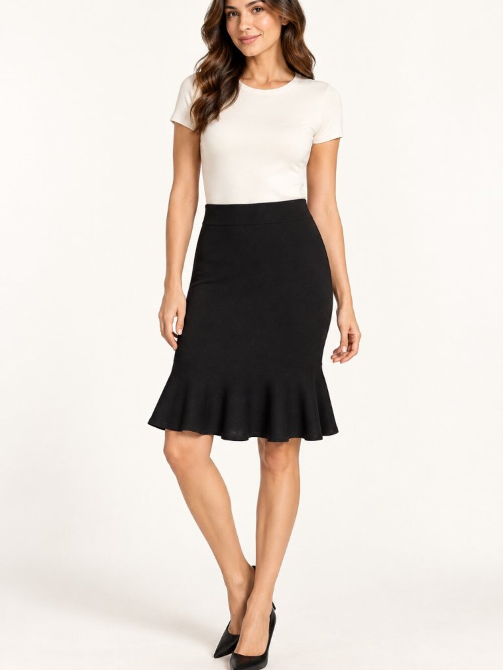 Michael Kors black stretch-knit mermaid skirt in women’s size XS.